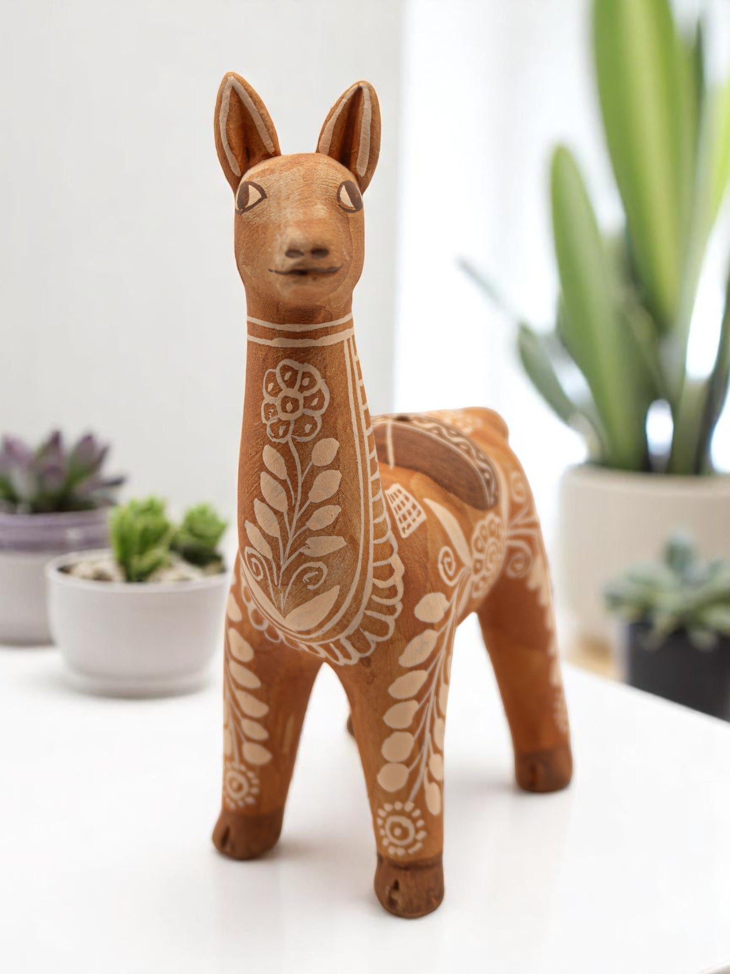 HANDCRAFTED PERUVIAN BROWN LLAMA HOUSE DECOR