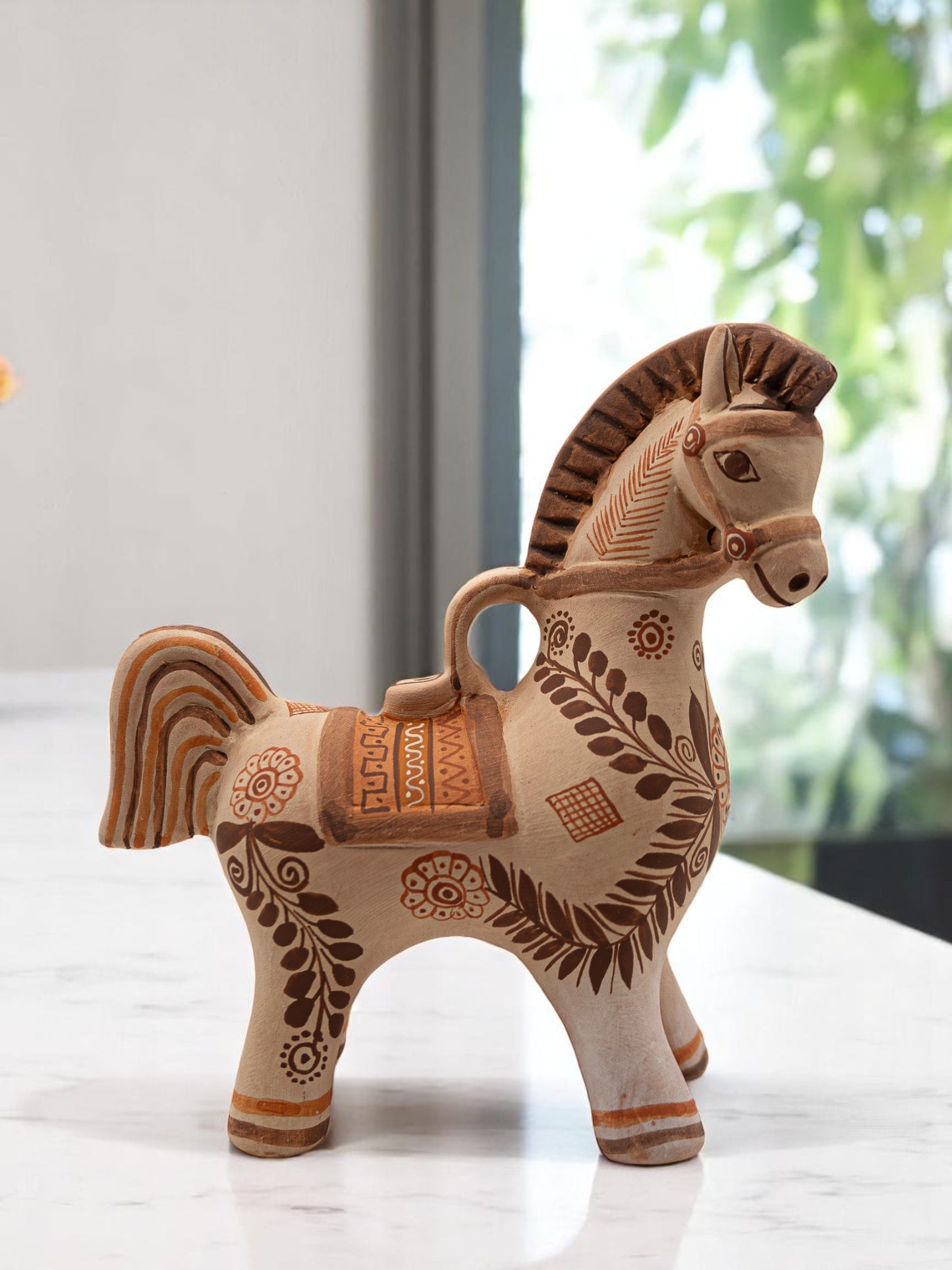 HANDCRAFTED PERUVIAN BEIGE GAIT HORSE HOUSE DECOR