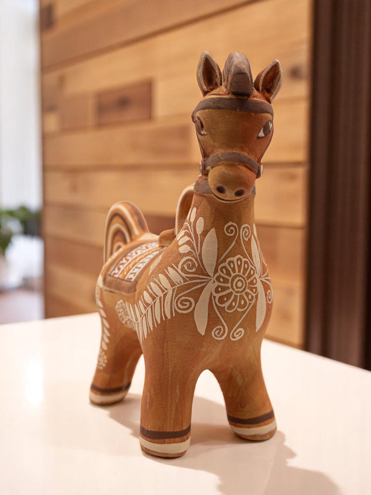 HANDCRAFTED PERUVIAN BROWN GAIT HORSE HOUSE DECOR