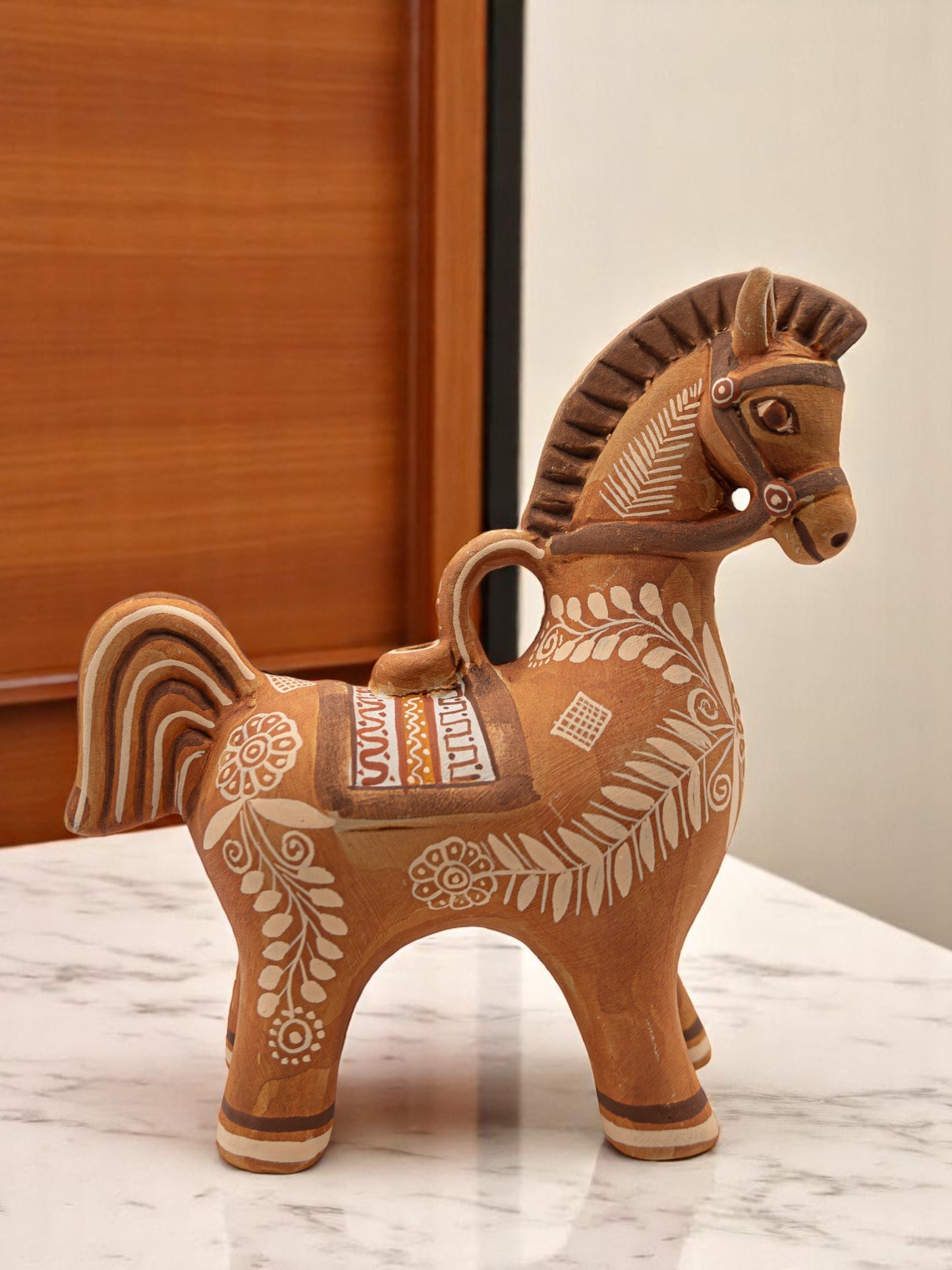 HANDCRAFTED PERUVIAN BROWN GAIT HORSE HOUSE DECOR