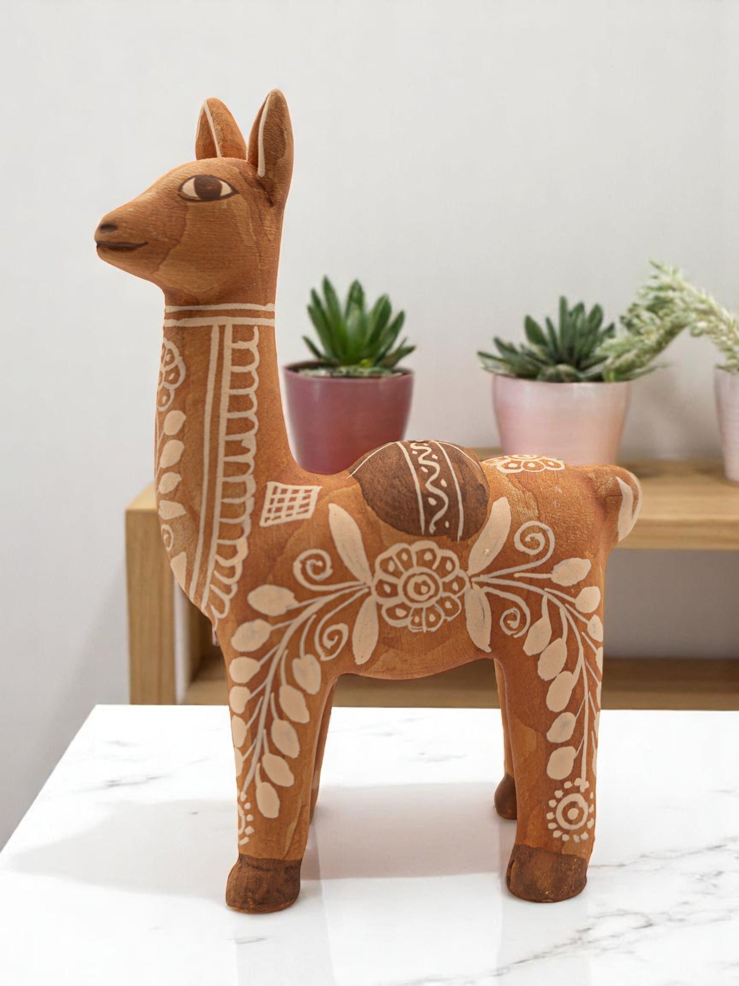 HANDCRAFTED PERUVIAN BROWN LLAMA HOUSE DECOR